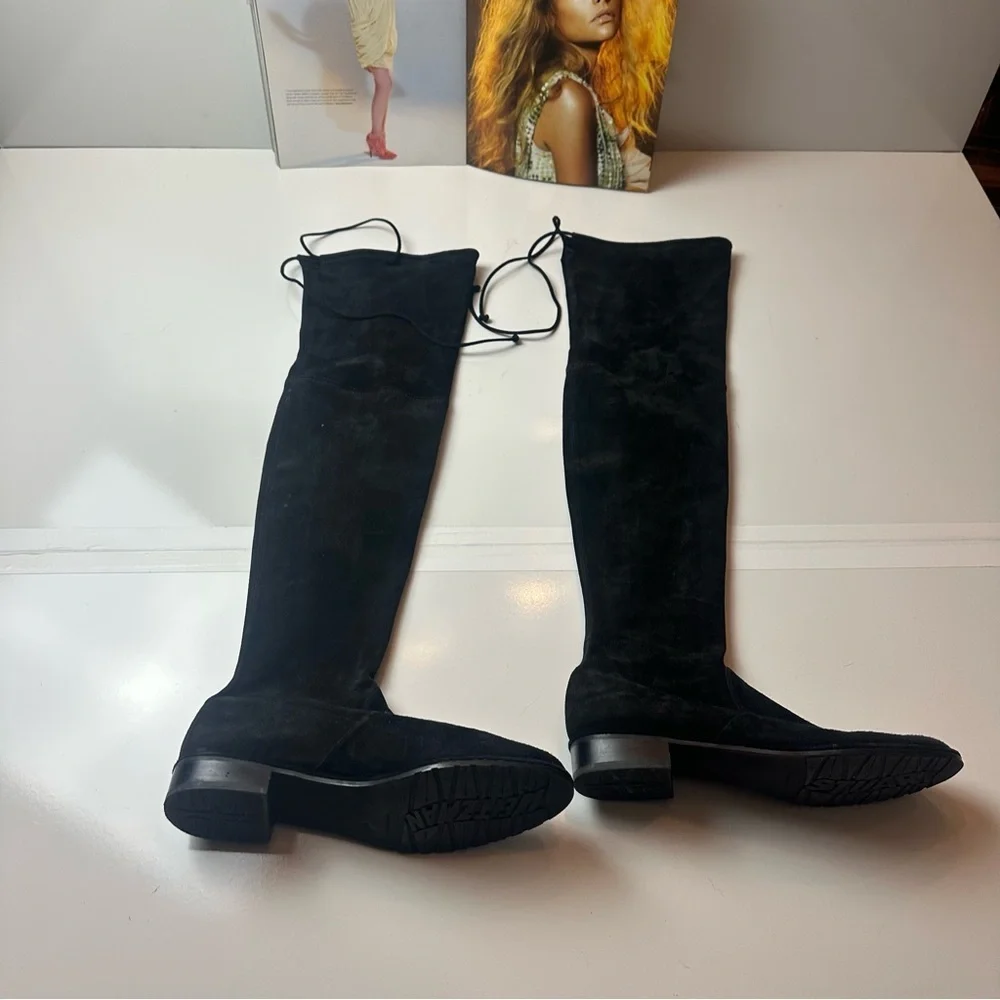 Stuart Weitzman Lowland Black Over the Knee Boots